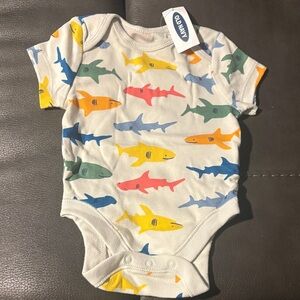 Old Navy Colorful Shark Print Kids Bodysuit